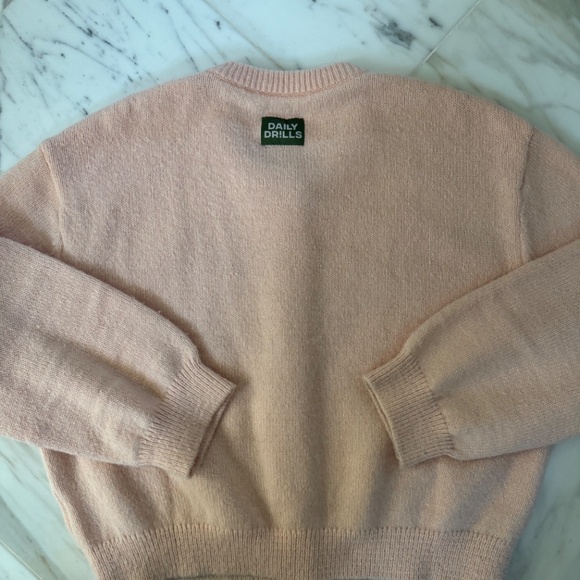 Daily Drills pink button up cardigan sweater M/L - Picture 7 of 8